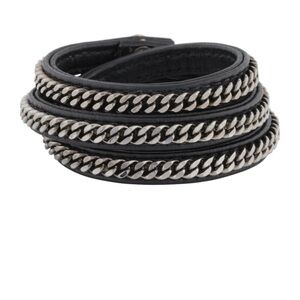Vita Fede Leather Chain Wrap Bracelet